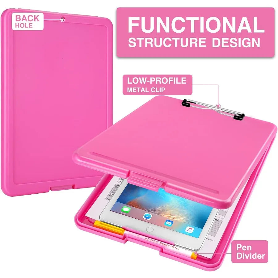 Foldable Plastic Clipboard With Built In Storage For Office Productivity