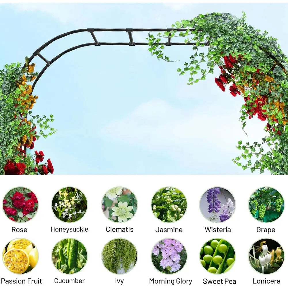 Galvanized Steel Garden Trellis For Climbing Plants Outdoor Arch Decor