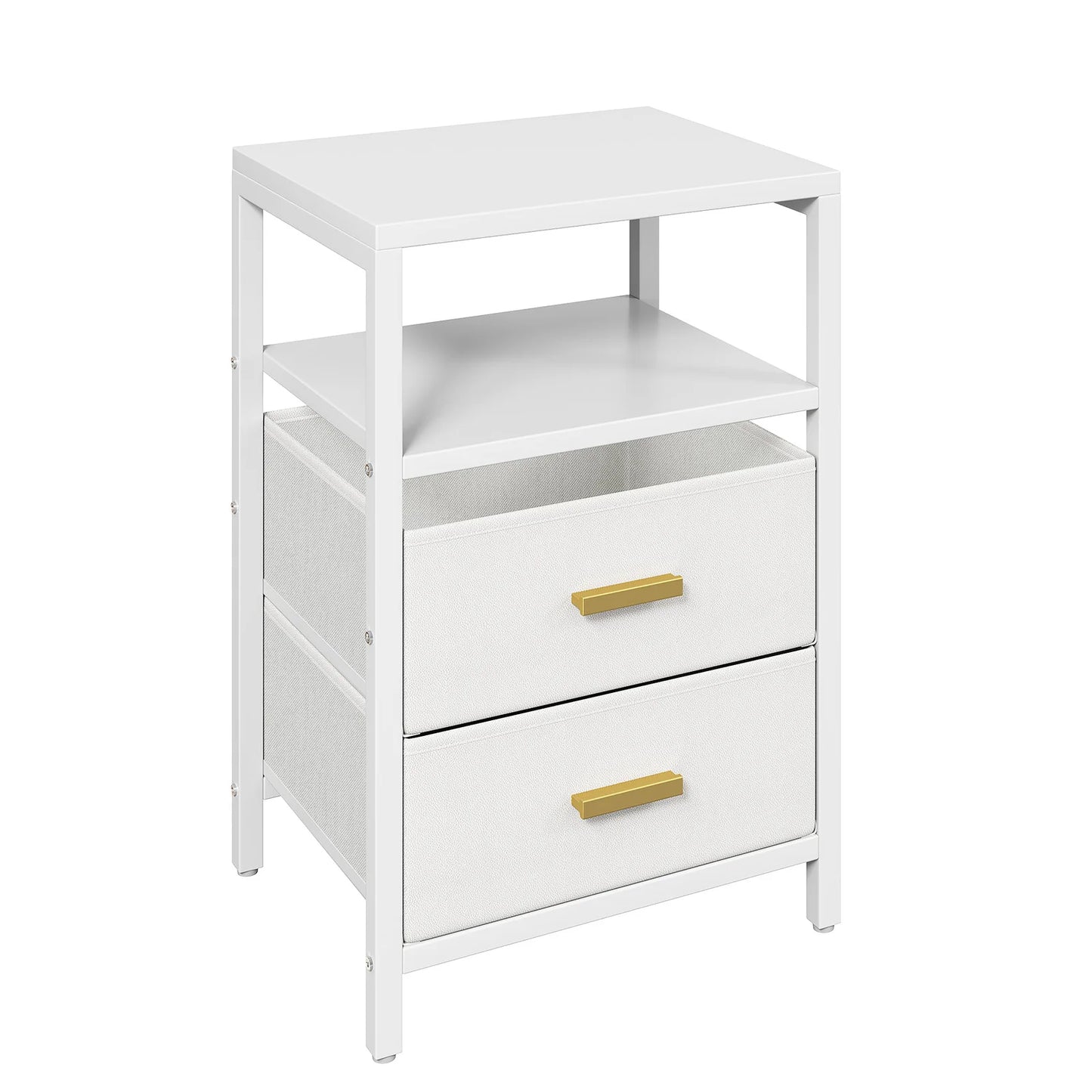 Particle Board Modern Bedside Table With Fabric Drawers