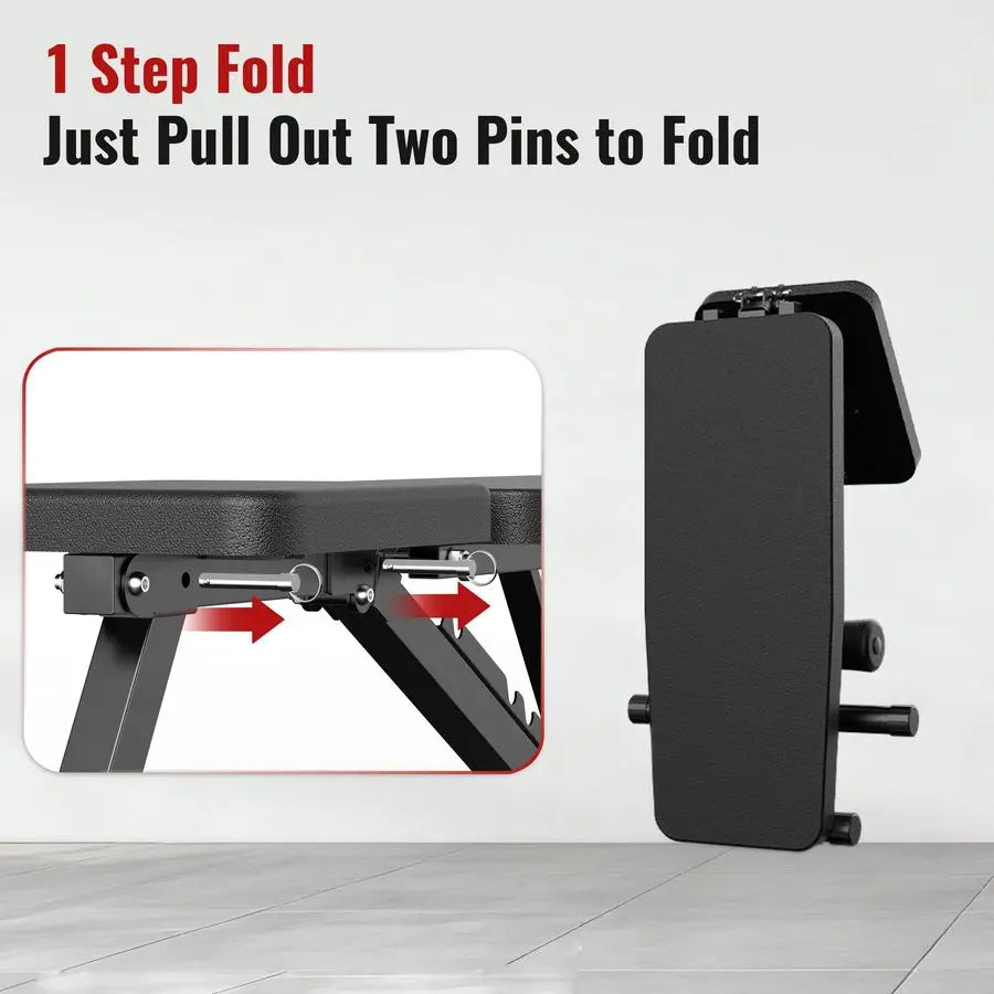 XMSJ Weight Bench for Home Gym Incline Decline Foldable 600 lb