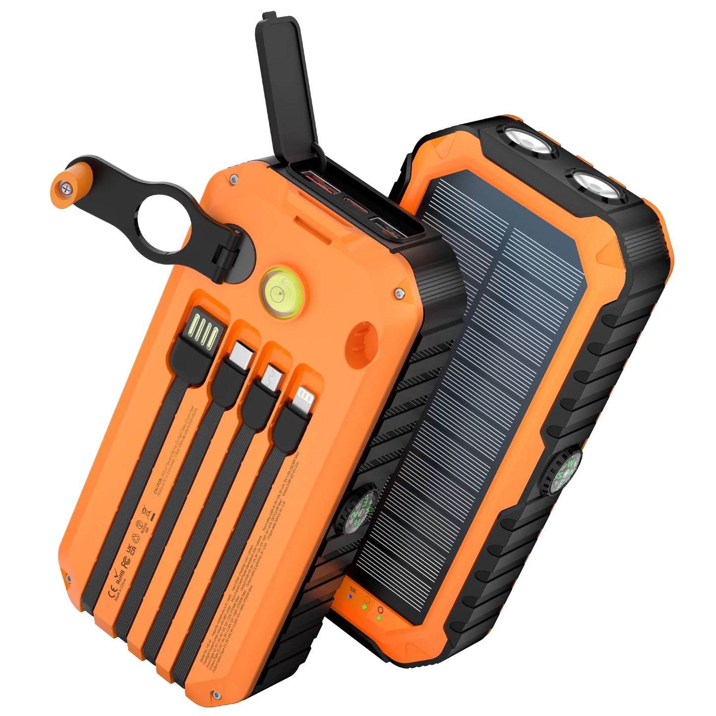 40000mAh Solar Power Bank With Hand Crank And Cables