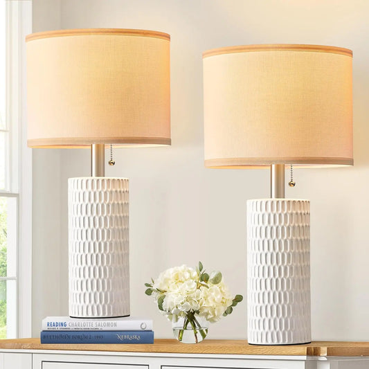 Modern Ceramic Table Lamps Set For Living Room And Bedroom