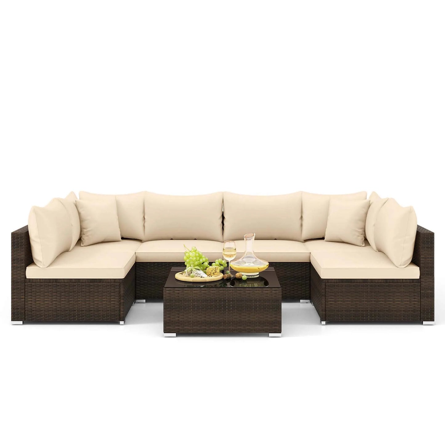 HOMASIS Patio Rattan Furniture Set For Outdoor Living
