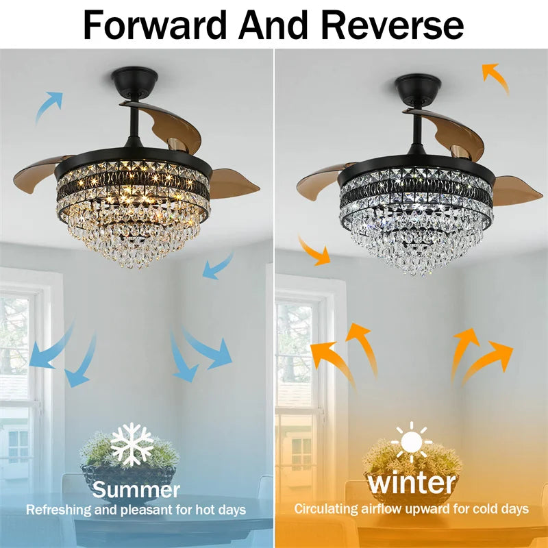 GreeLustr Modern Smart Ceiling Fan With LED Light And Remote