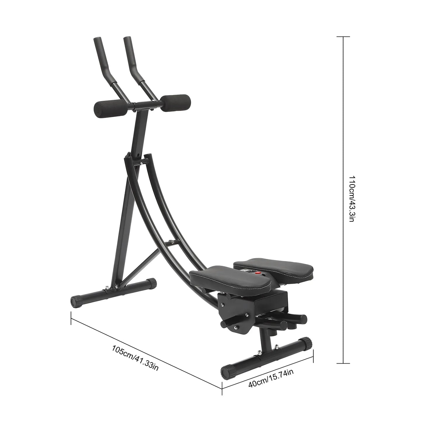 Abdominal Crunch Coaster, Height Adjustable Ab Trainer Abdominal Whole with LCD Monitor & Six Silent Rollers for Home,Gyms