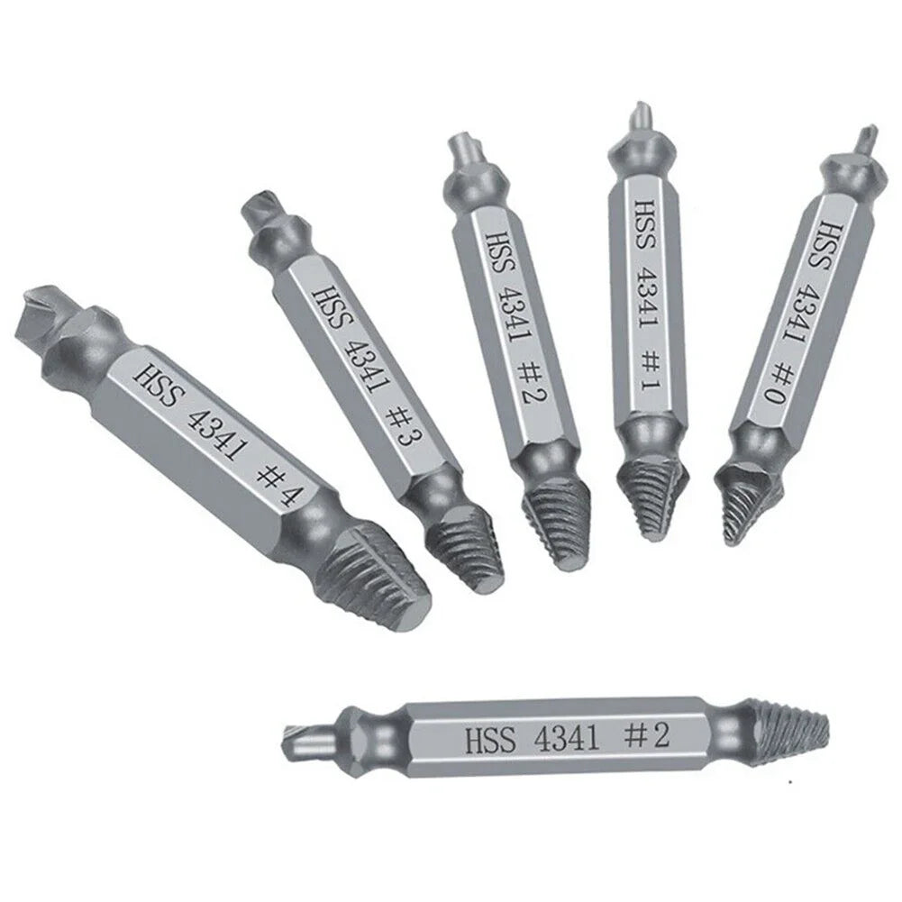6-Piece Damaged Screw Extractor Set For Breakage Removal