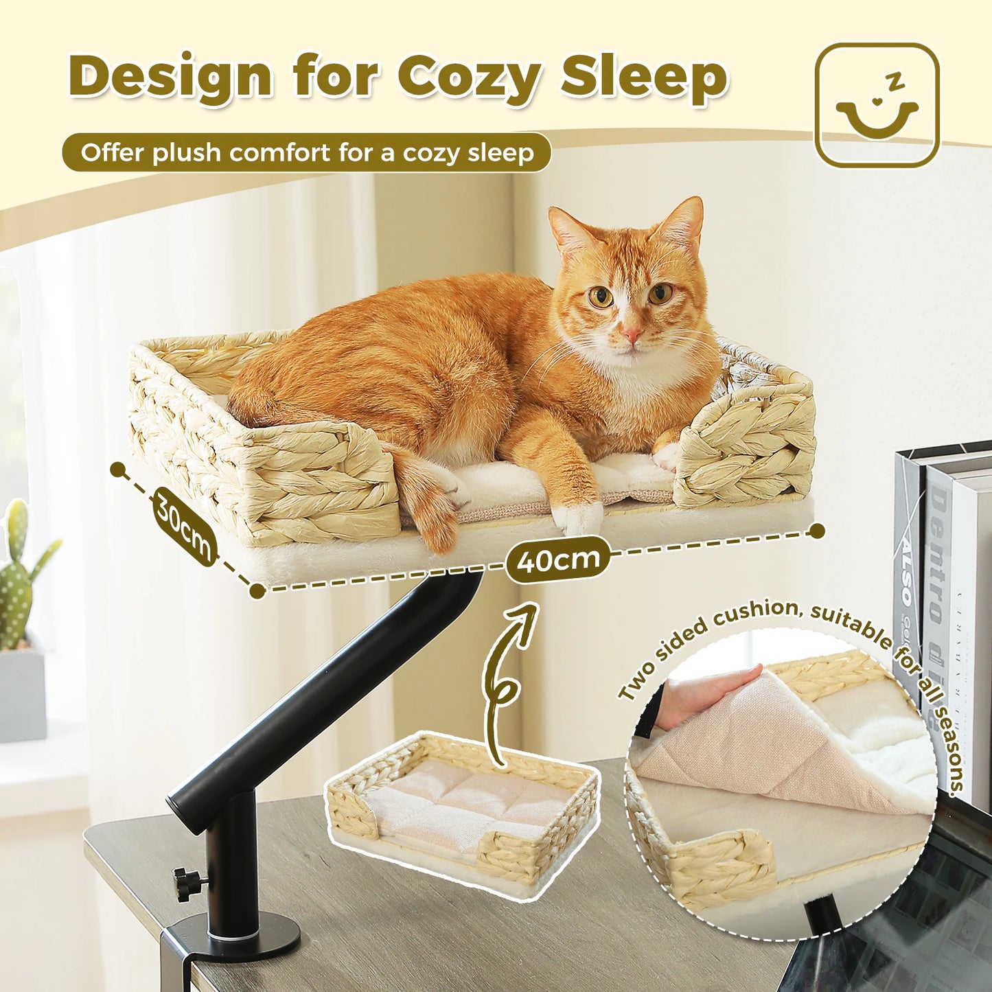 PAWZ Road Cat Desk Bed 360 Degree Rotatable Indoor Hammock