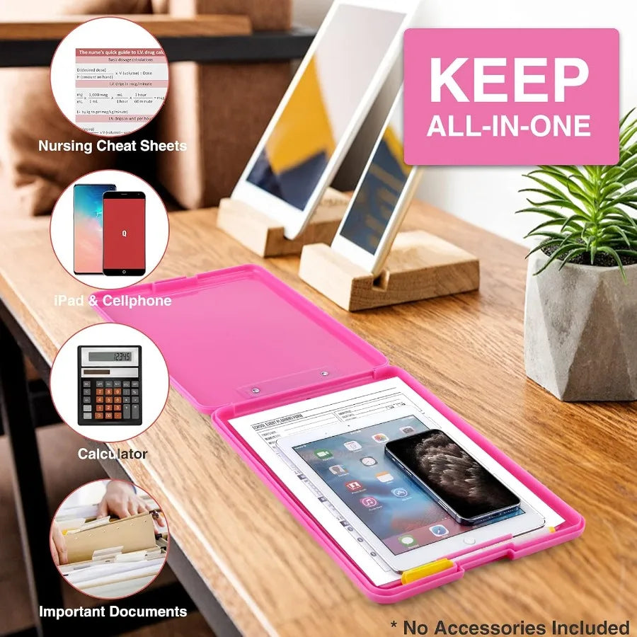 Foldable Plastic Clipboard With Built In Storage For Office Productivity