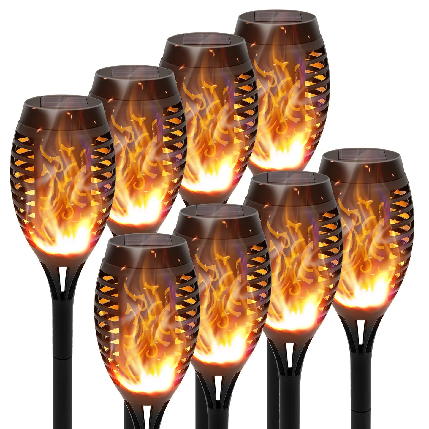 Outdoor Solar LED Flickering Flame Torch Lights Waterproof Garden Path