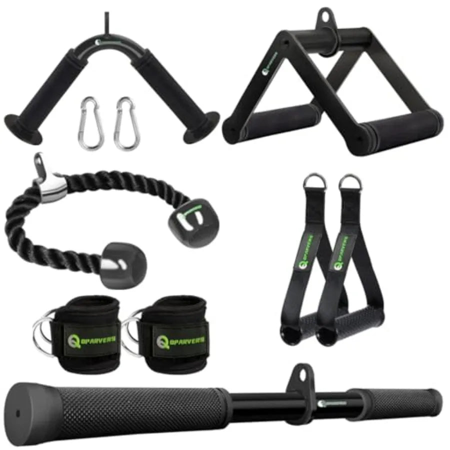 LAT Pulldown Attachments Cable Machine Attachment Set for Home Gym Weight Machine Accessories Steel Black Durable and Adjustabl