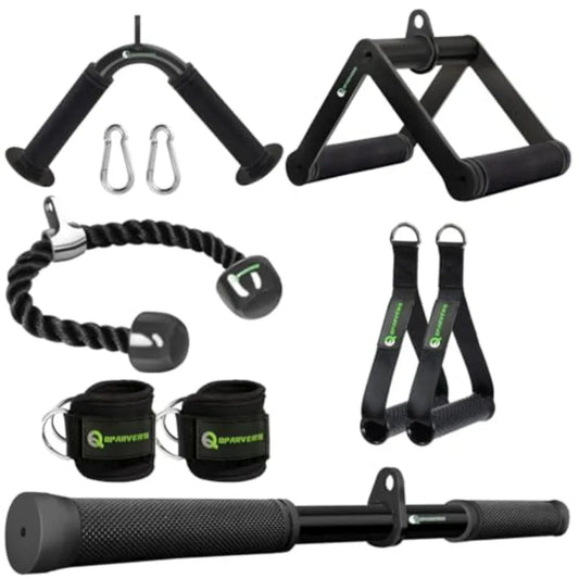 LAT Pulldown Attachments Cable Machine Attachment Set for Home Gym Weight Machine Accessories Steel Black Durable and Adjustabl