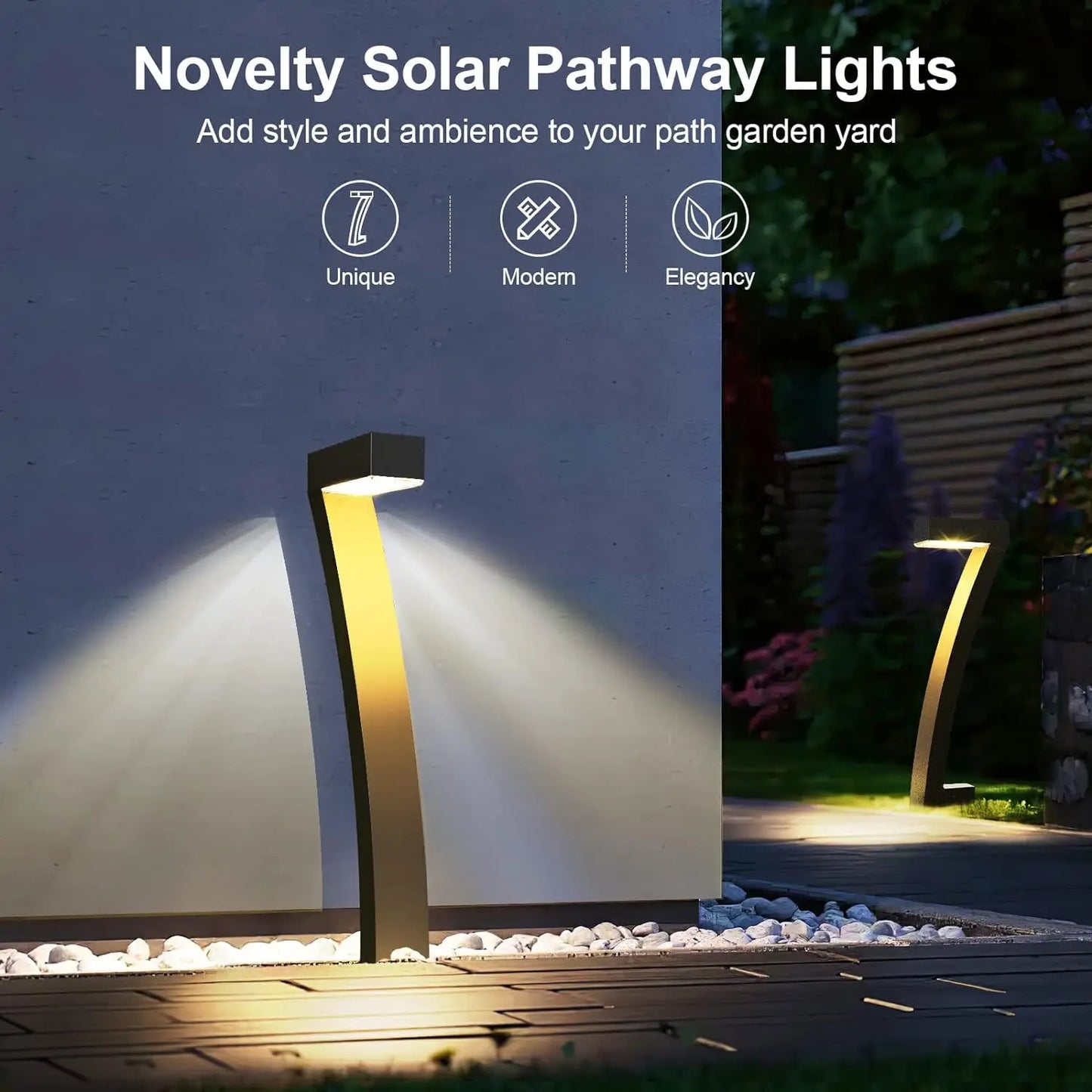 KPSTEK Solar Pathway Lights Outdoor Auto On Off Garden Patio
