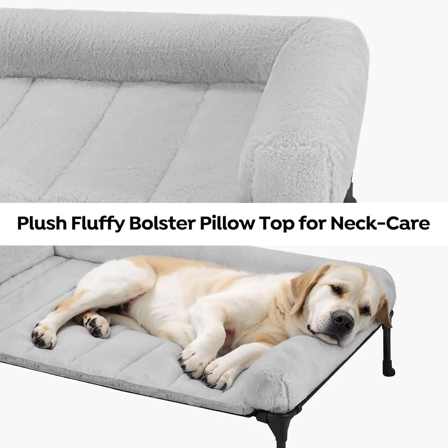 Elevated Orthopedic Dog Bed With Bolster And Non Slip Feet