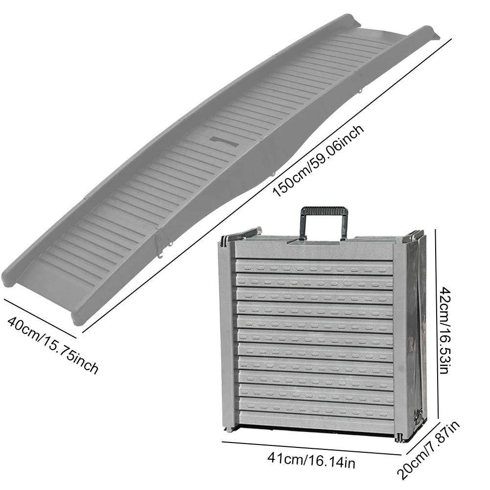 NONE Folding Dog Ramp Non Slip Rug Surface Portable Ramp