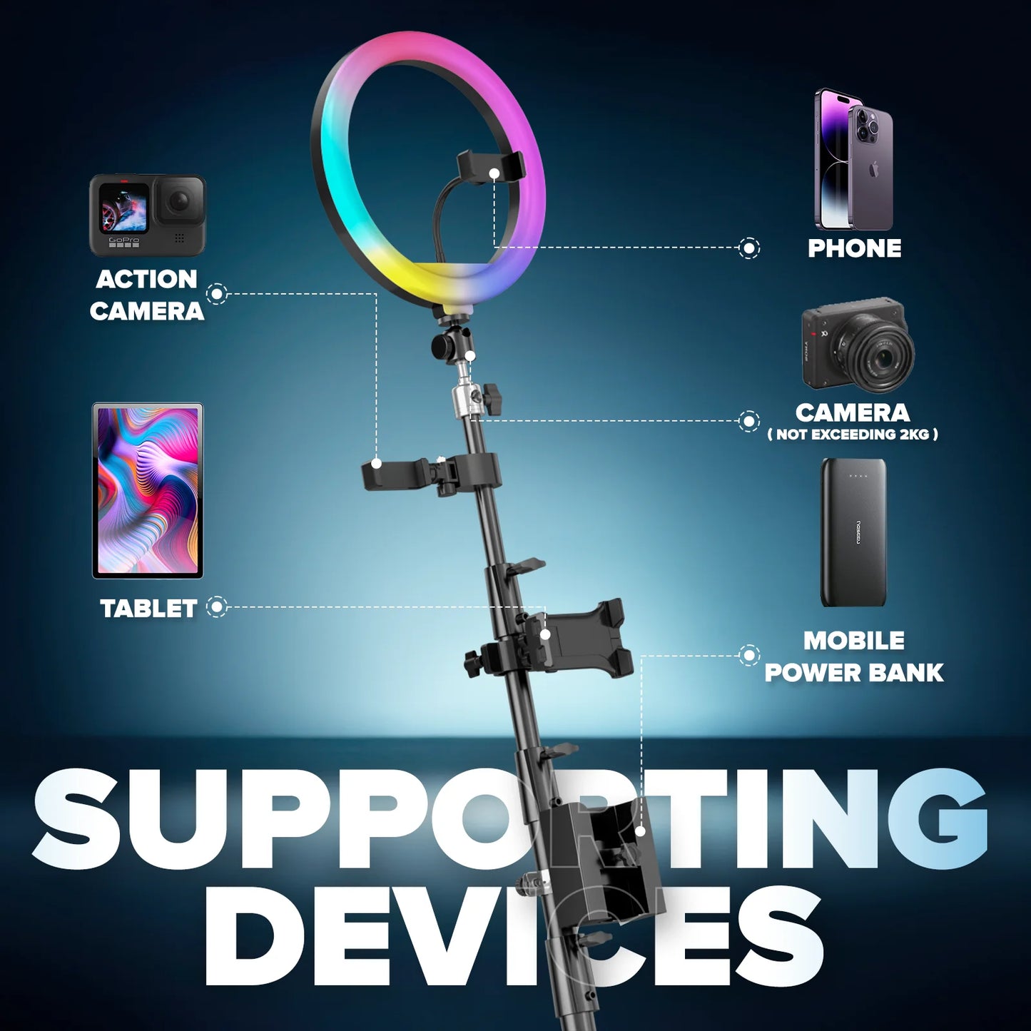 Glass Material 360 Rotating Photo Booth Machine 39.4 Inch With RGB Ring Light App Control For Parties Events With Freight Case