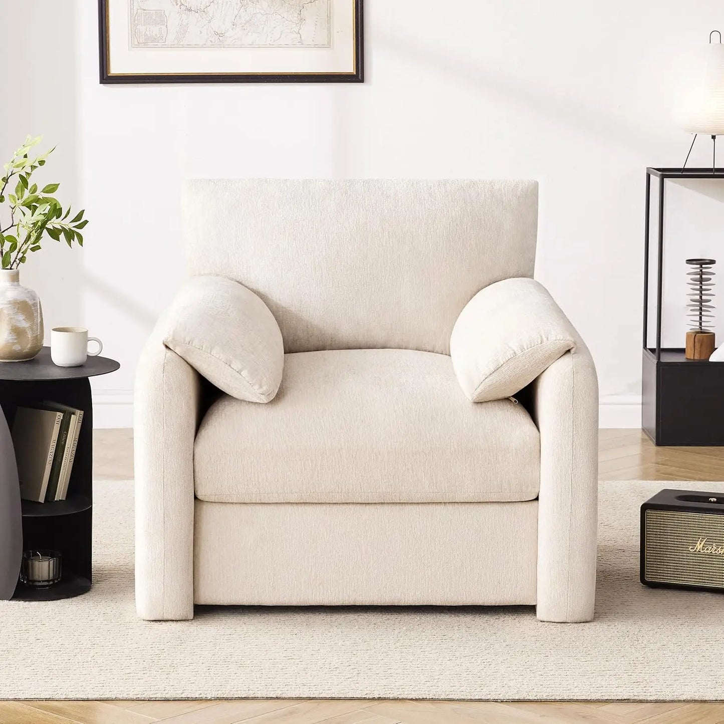 Chenille Oversized Armchair Modern Minimalist Lounge Chair