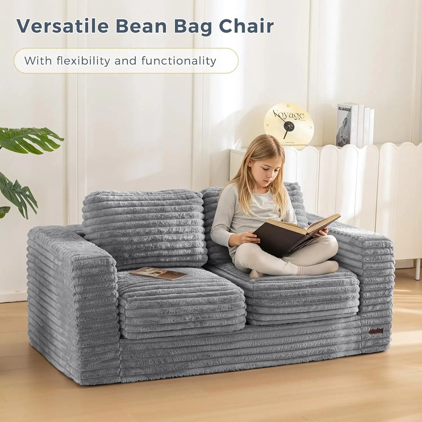 Bean Bag Sofa With Pillows And Armrests