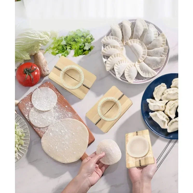 Home Kitchen Dumpling Mould Wood Press Kit For Dumpling Making