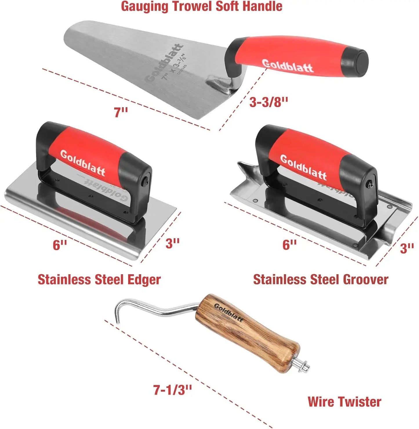 Masonry Tool Set With Finishing Trowel And Accessories