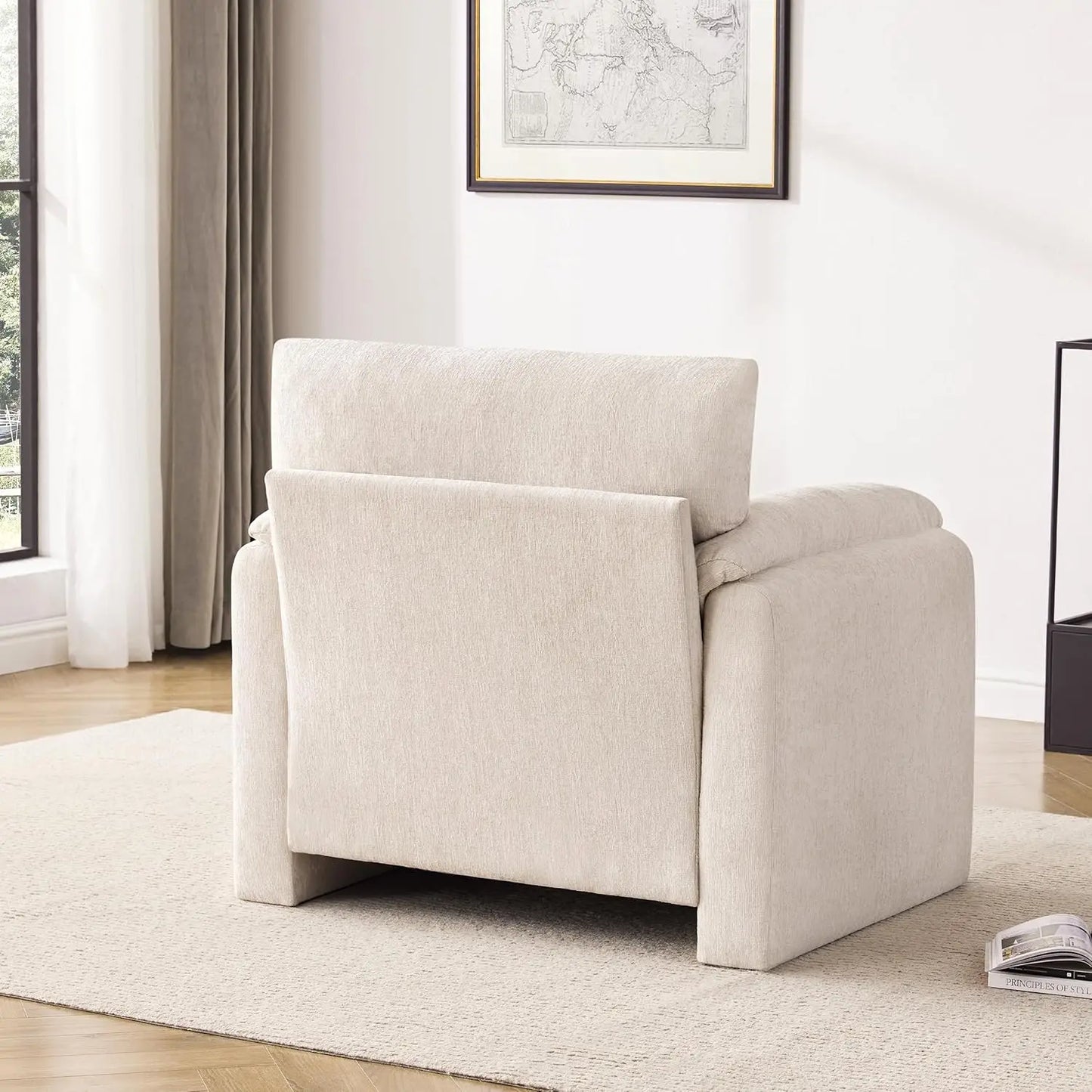 Chenille Oversized Armchair Modern Minimalist Lounge Chair