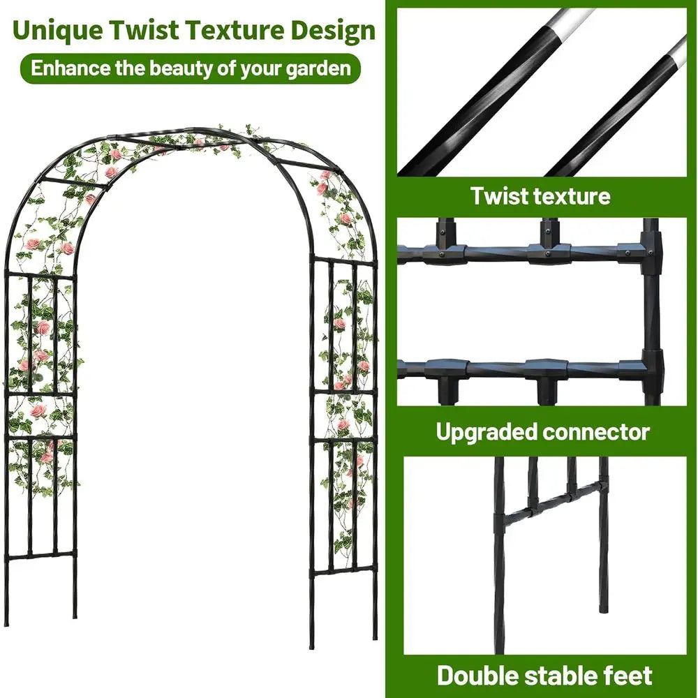 Galvanized Steel Garden Trellis For Climbing Plants Outdoor Arch Decor