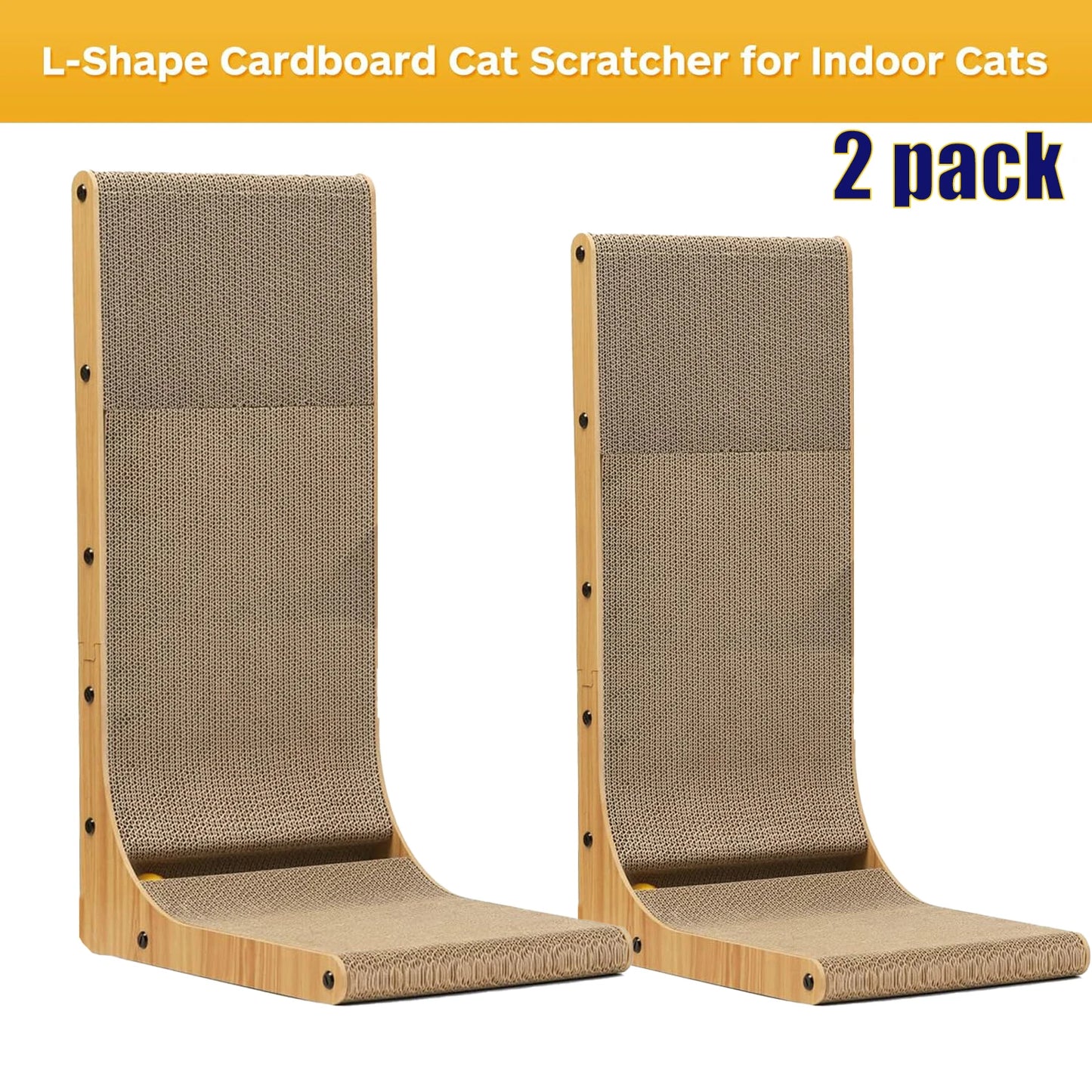 NONECN L Shape Cat Scratcher Pad For Indoor Cats Safe