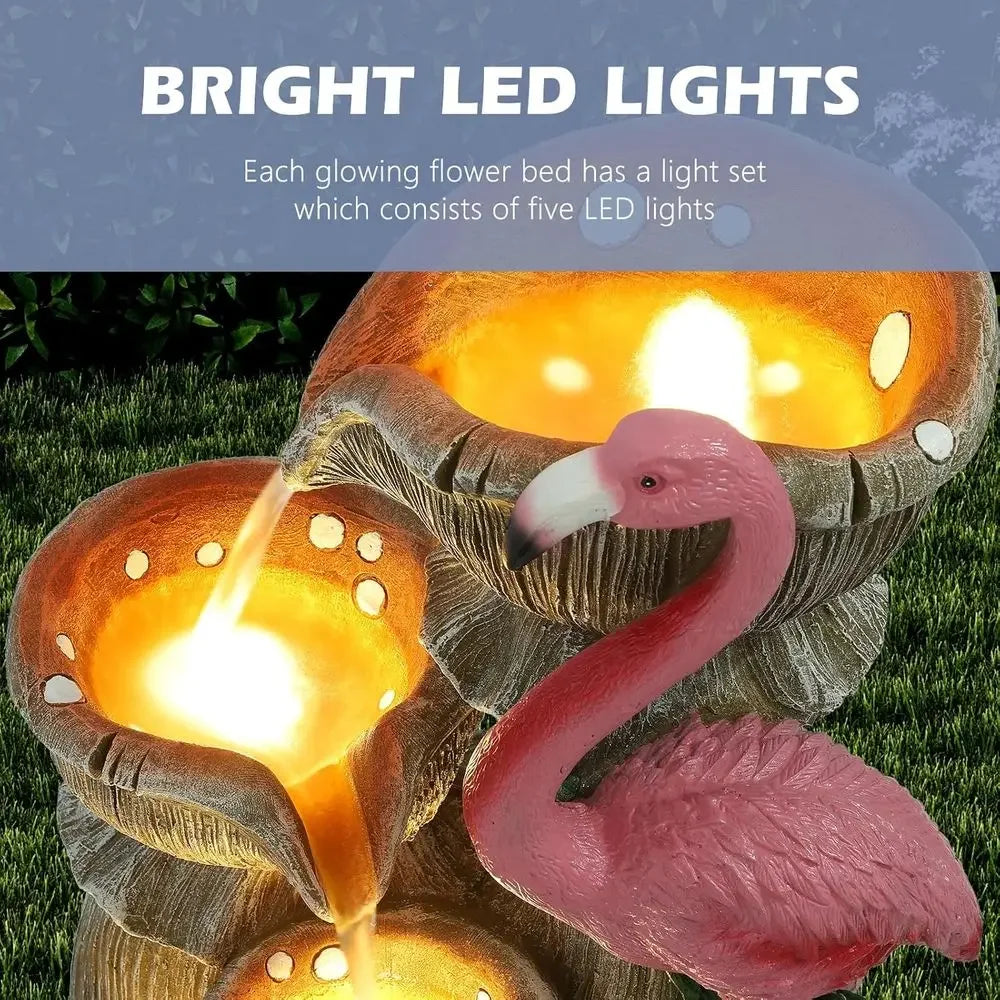 5-Tier Indoor Outdoor Waterfall Fountain With LED Lights
