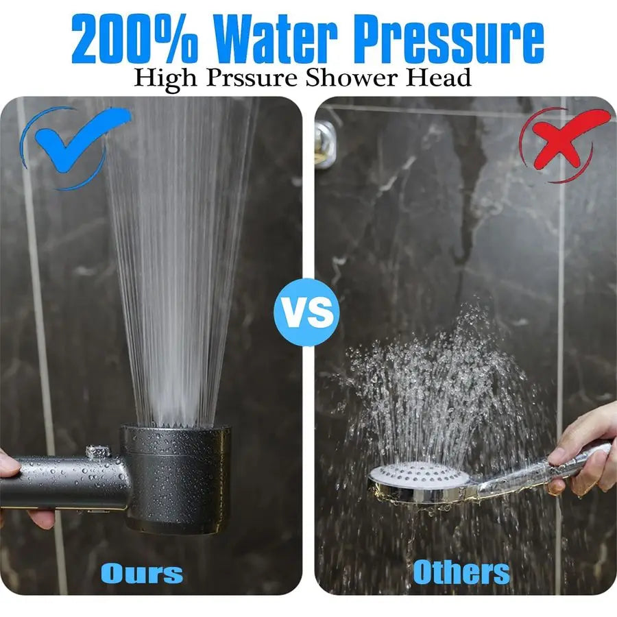 Pressure Shower Head With Handheld 4 Spray Modes Water Saving