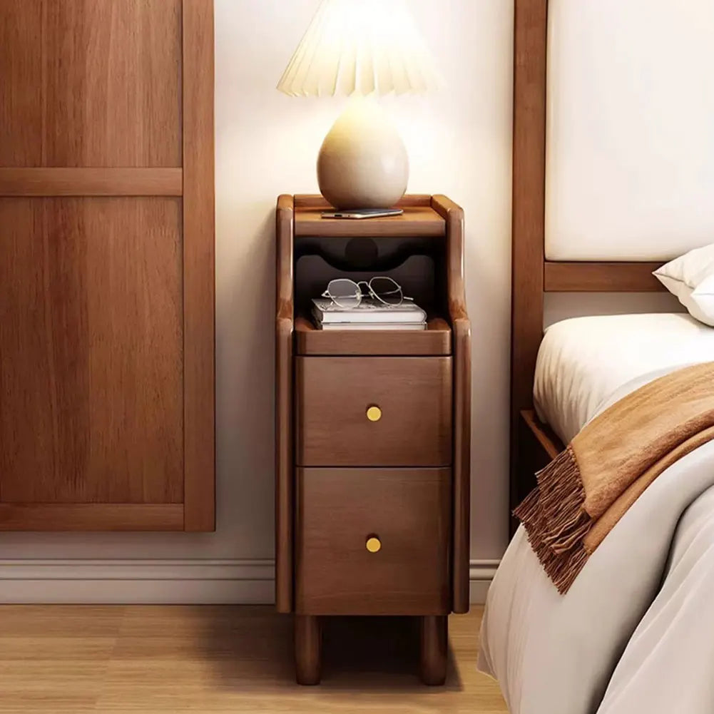 Ultra-Narrow Bedside Table With Storage Space Modern Nightstand