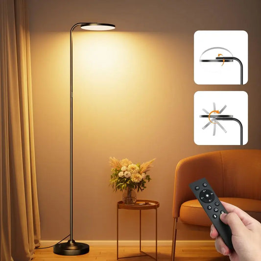 36W LED Floor Lamp Dimmable Torchiere With Remote Control