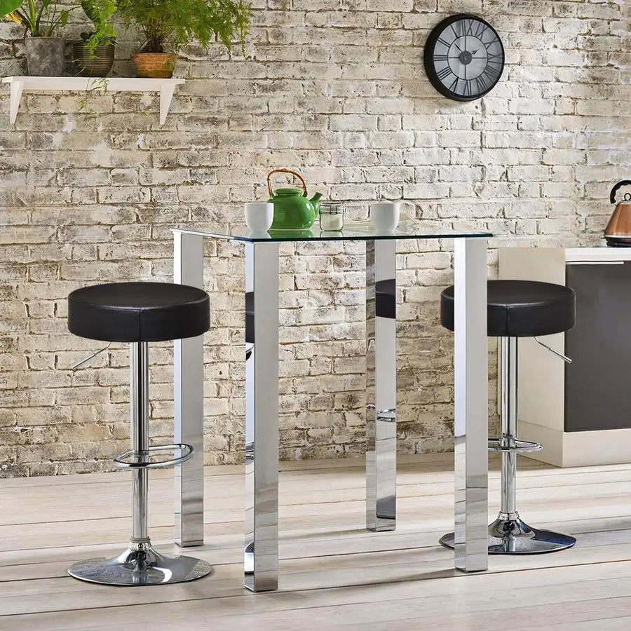 XMSJ Height Adjustable Bar Stools Swivel PU Leather Armless