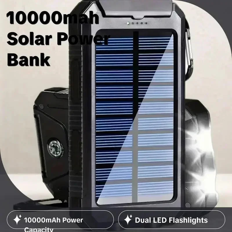 10000mAh Solar Power Bank 4-In-1 Fast Charge LED Light