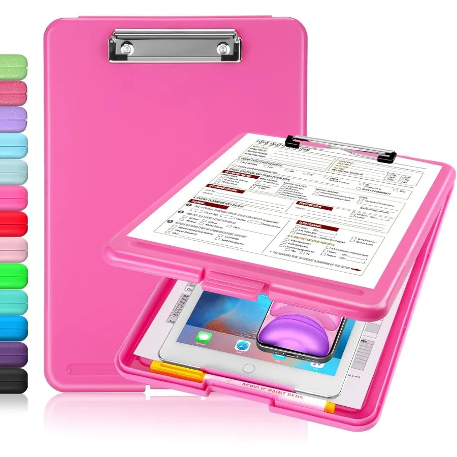 Foldable Plastic Clipboard With Built In Storage For Office Productivity