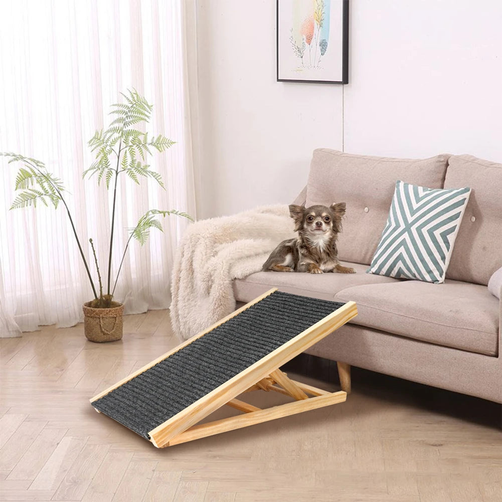 TWISTER.CK Dog Ramp Ladder Natural Pine Wood Folding