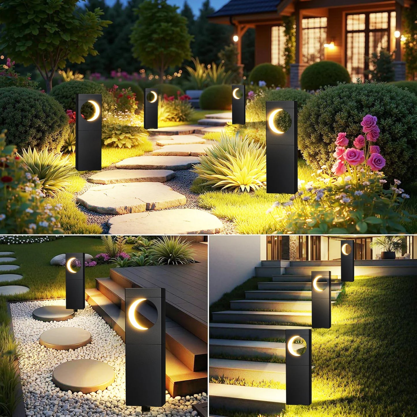 KPSTEK Solar LED Pathway Lights 4 Pack Outdoor Garden Decor