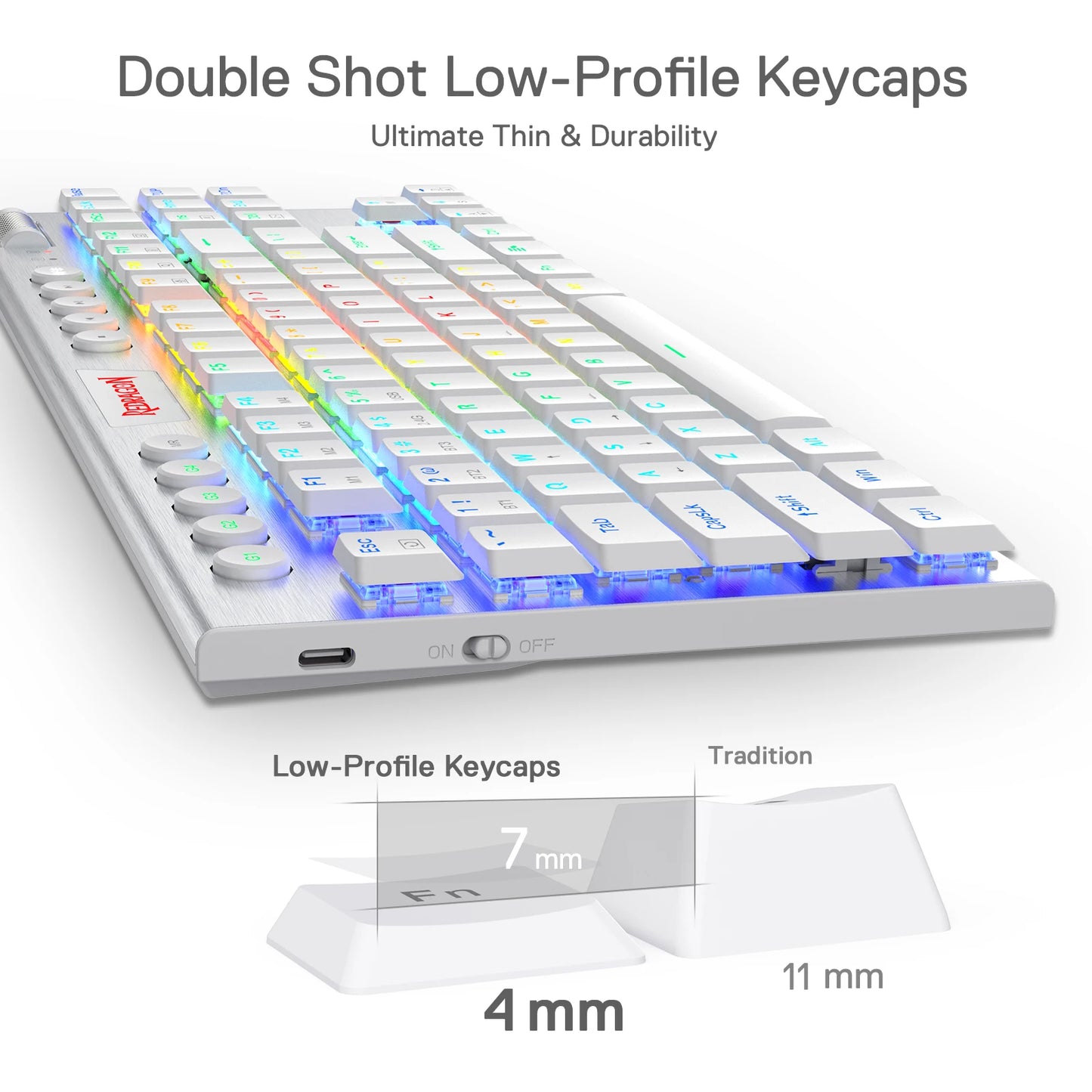 Redragon K621 Horus TKL Wireless RGB Low Profile Mechanical Keyboard