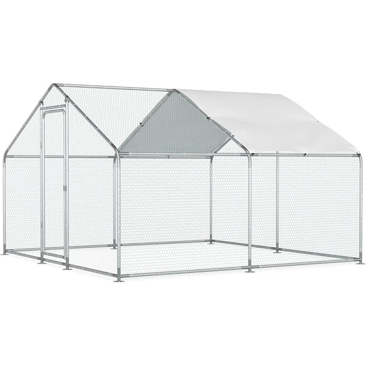 Walk-In Metal Chicken Coop With Waterproof Cover