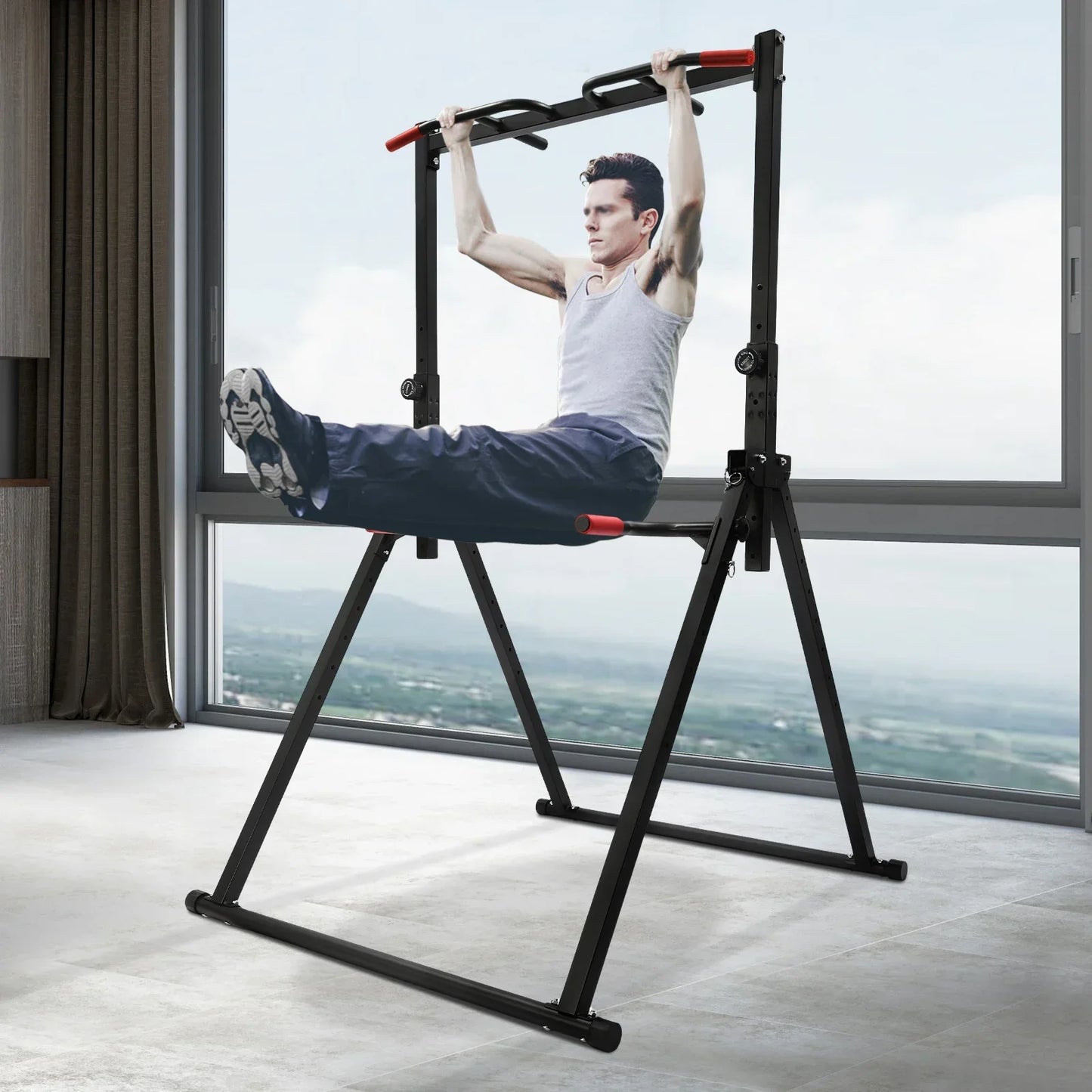 Foldable Power Tower Triangular Pull Up Station 200 Kg Capacity
