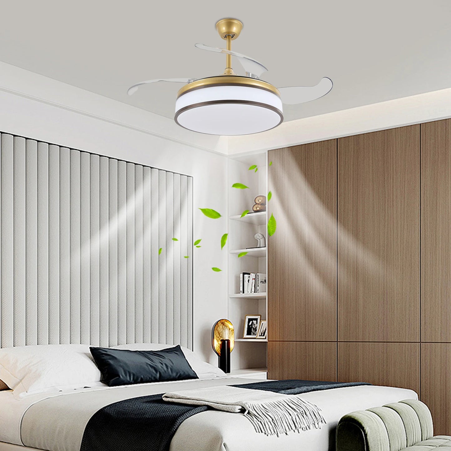 Ceiling Fan Pendant Light With Remote Control For Bedroom Kitchen