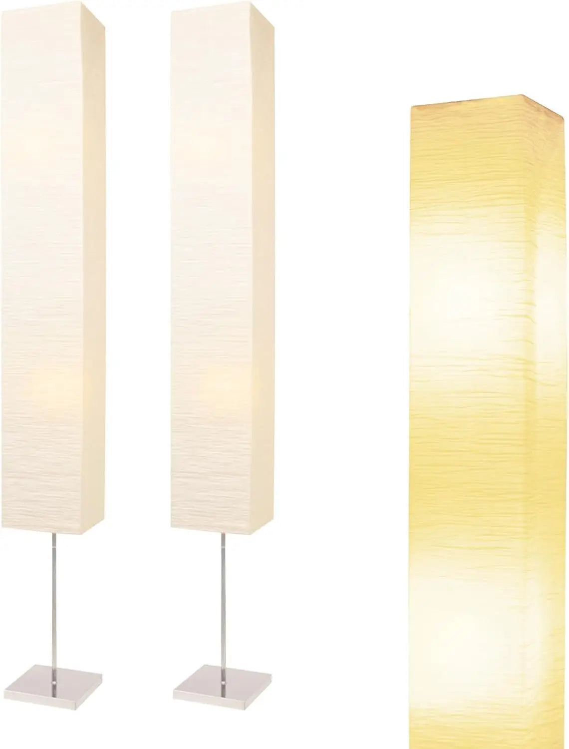 Japanese Style Paper Floor Lamp Rice Paper Shade Square Design