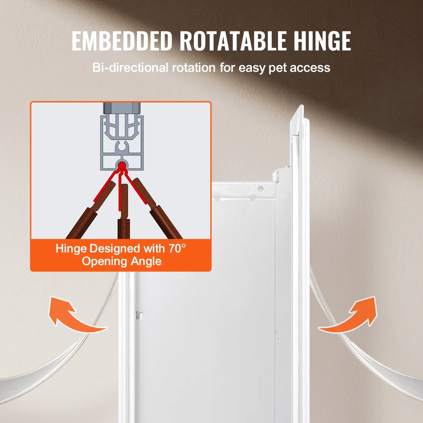 SucceBuy Pet Door With Lock And 3 Flap System Weatherproof