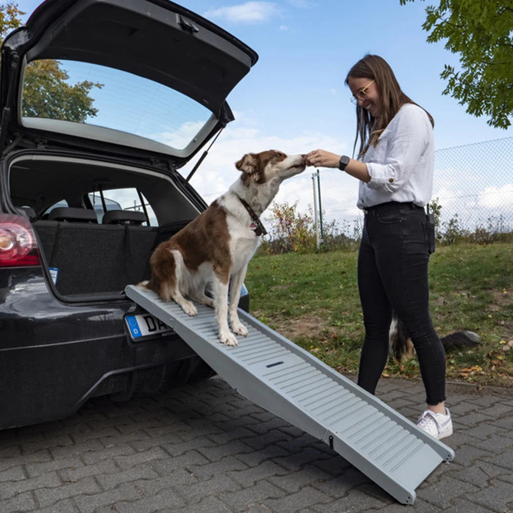 NONE Folding Dog Ramp Non Slip Rug Surface Portable Ramp