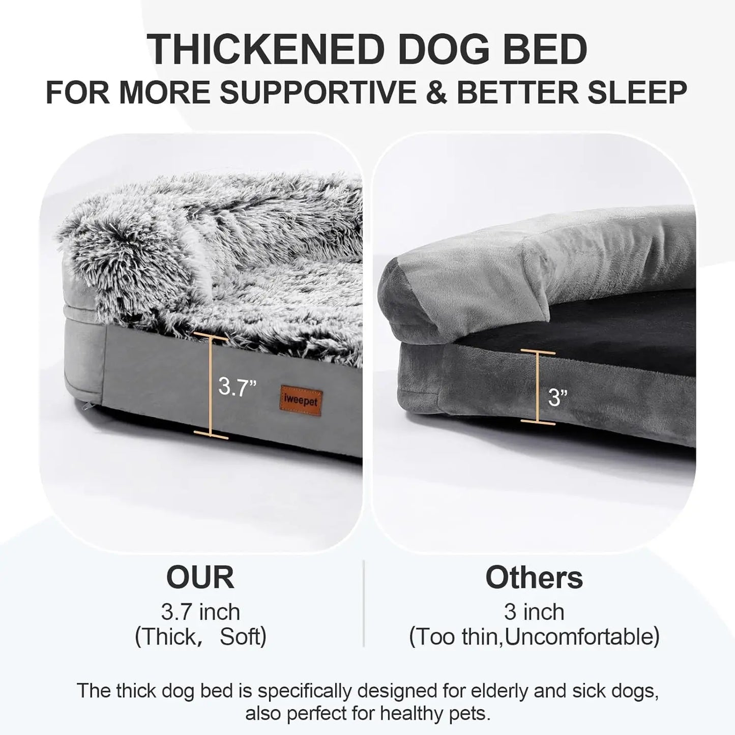 XMSJ Orthopedic Dog Bed With Egg-Crate Foam And Removable Cover