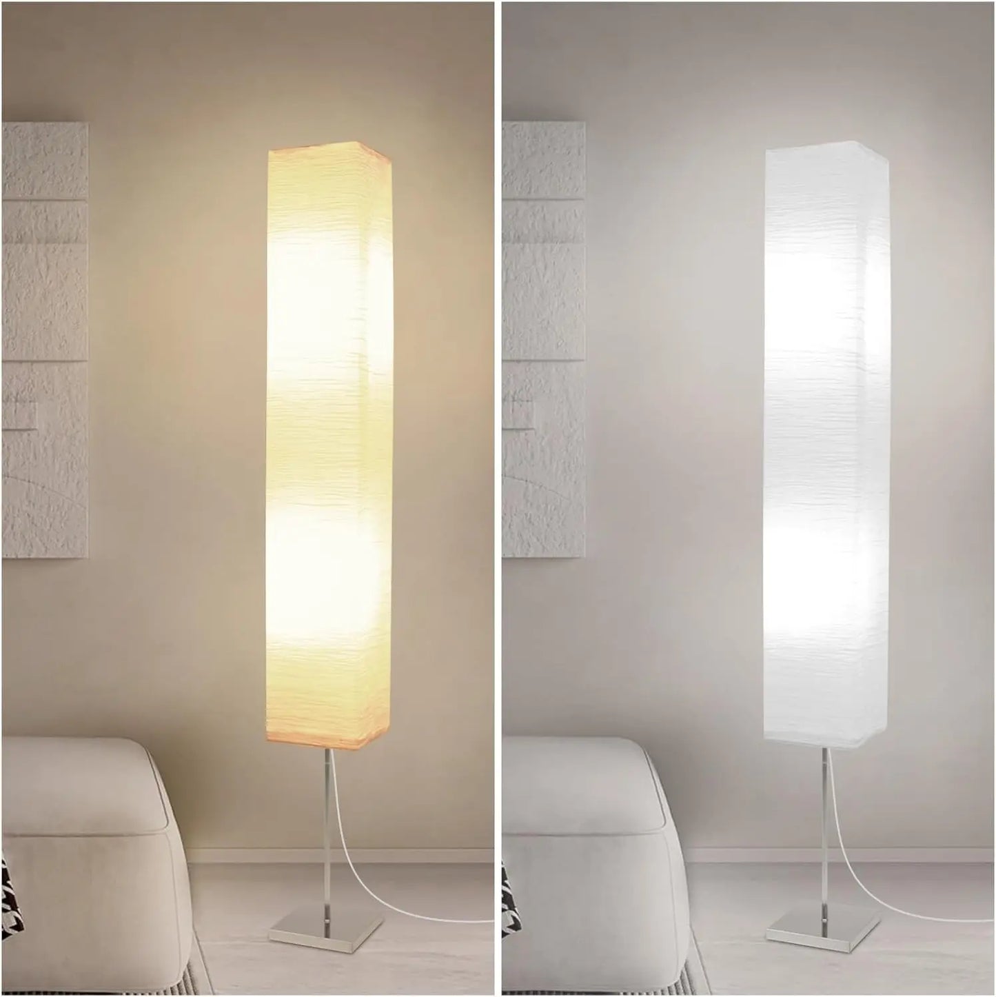 Japanese Style Paper Floor Lamp Rice Paper Shade Square Design