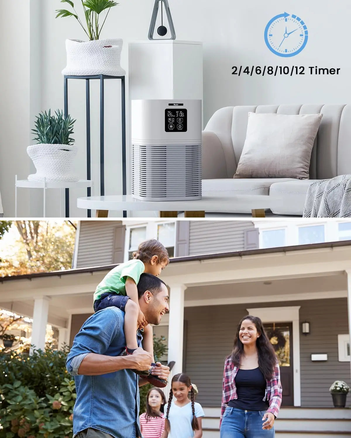 2 in 1 Air Purifier for Home Allergies Pets Hair Odor Eliminators, Aromatherapy diffuser and Auto Mode, Quiet Air Cleaner