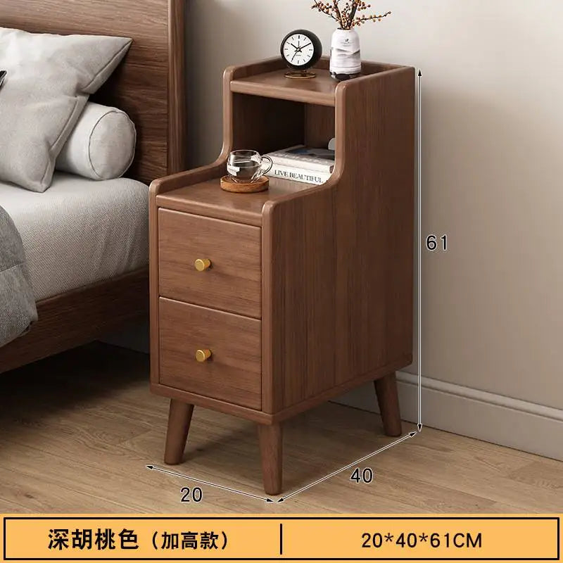 Ultra-Narrow Bedside Table With Storage Space Modern Nightstand