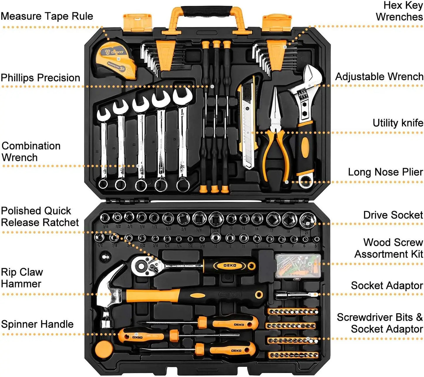 DEKODIY General Household Tool Set With Toolbox