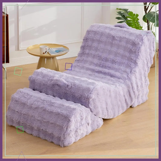 Memory Foam Bean Bag Chair With Adjustable Backrest Detachable Footrest