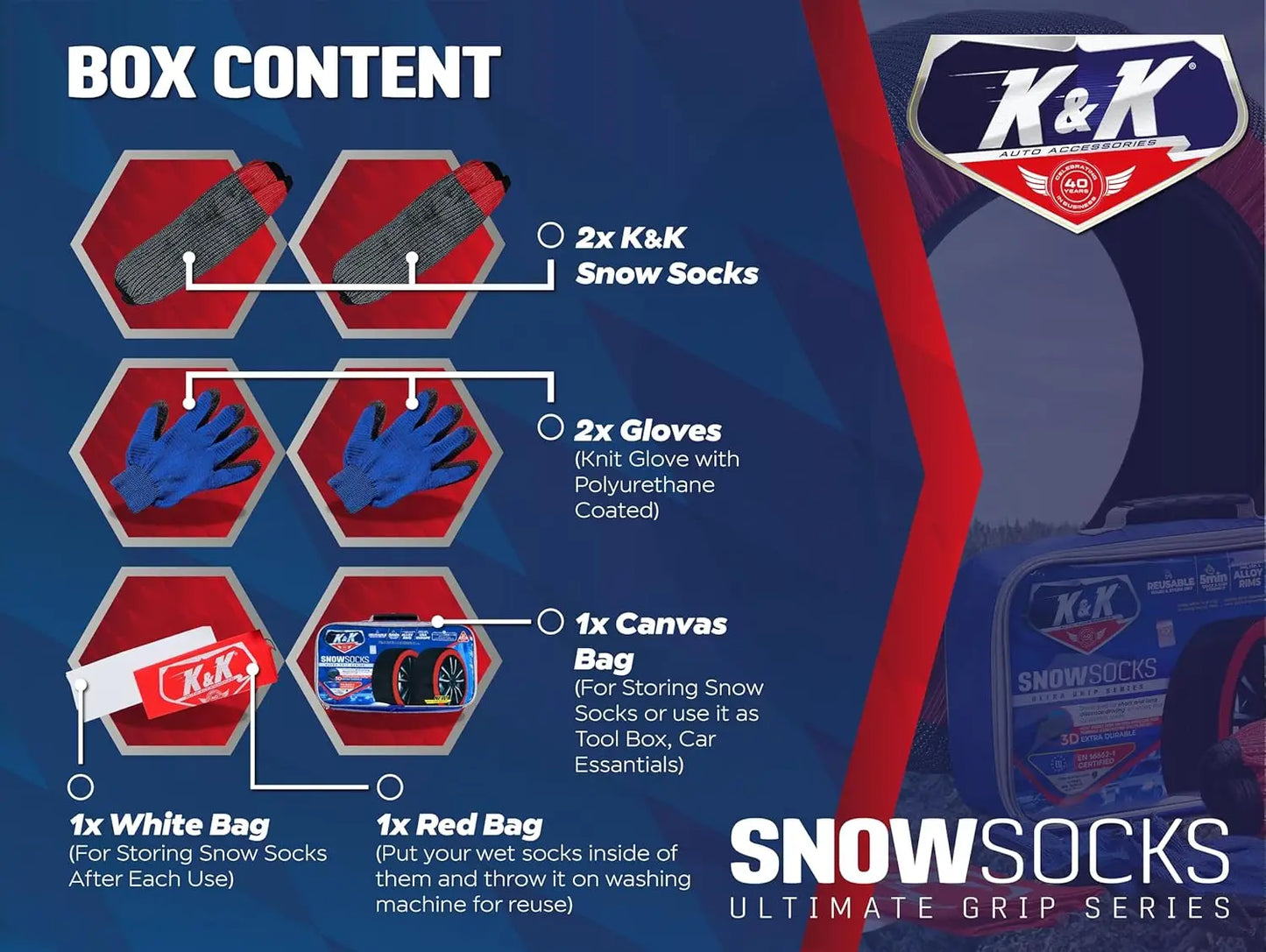 Tire Snow Socks For Winter Grip And Safe SUV Travel