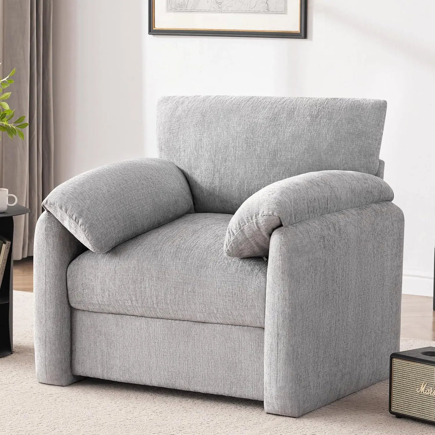 Chenille Oversized Armchair Modern Minimalist Lounge Chair